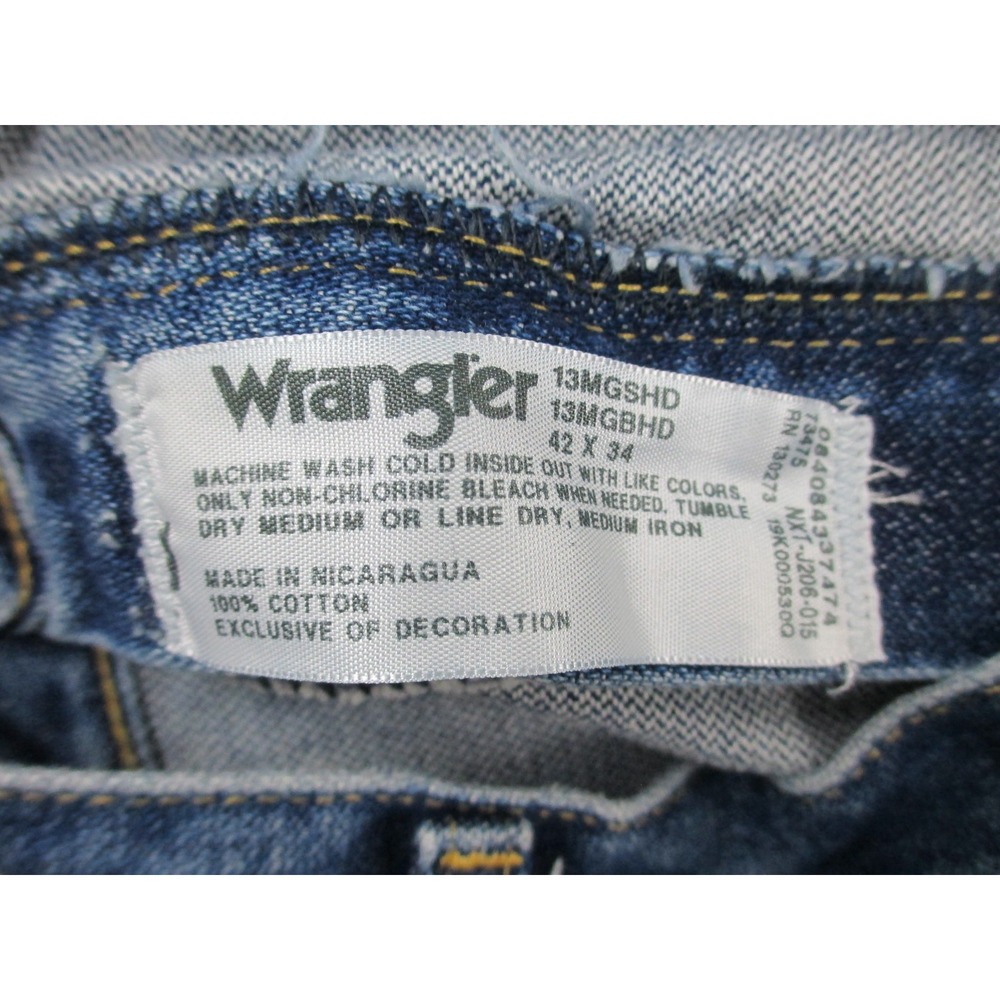 Wrangler George Strait Pants Mens 42 Blue Denim Jeans‎ Western Casual 42X34* - Picture 12 of 12